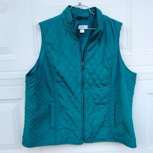 CJ Banks Turquoise Quilted Vest